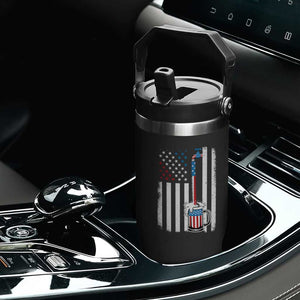 Funny Pouring Beer American Flag 4th Of July Craft Brewery Flip Straw Tumbler TS11 Print Your Wear