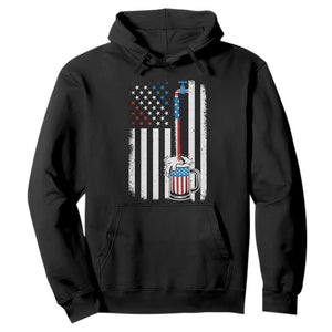 Funny Pouring Beer American Flag 4th Of July Craft Brewery Hoodie TS11 Black Print Your Wear