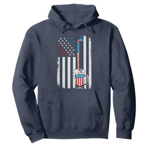 Funny Pouring Beer American Flag 4th Of July Craft Brewery Hoodie TS11 Navy Print Your Wear