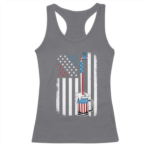 Funny Pouring Beer American Flag 4th Of July Craft Brewery Racerback Tank Top TS11 Charcoal Print Your Wear