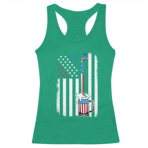 Funny Pouring Beer American Flag 4th Of July Craft Brewery Racerback Tank Top TS11 Irish Green Print Your Wear