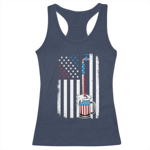 Funny Pouring Beer American Flag 4th Of July Craft Brewery Racerback Tank Top TS11 Navy Print Your Wear
