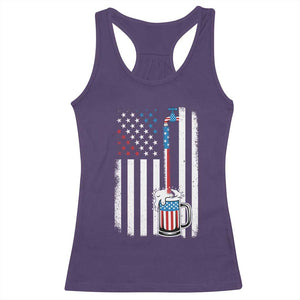 Funny Pouring Beer American Flag 4th Of July Craft Brewery Racerback Tank Top TS11 Purple Print Your Wear