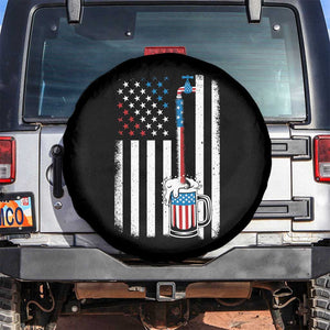 Funny Pouring Beer American Flag 4th Of July Craft Brewery Spare Tire Cover TS11 No hole Black Print Your Wear