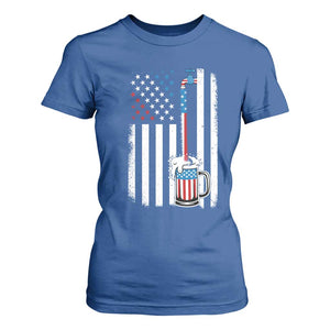 Funny Pouring Beer American Flag 4th Of July Craft Brewery T Shirt For Women TS11 Royal Blue Print Your Wear