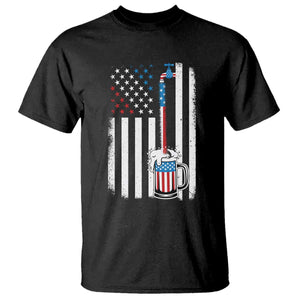 Funny Pouring Beer American Flag 4th Of July Craft Brewery T Shirt TS11 Black Print Your Wear