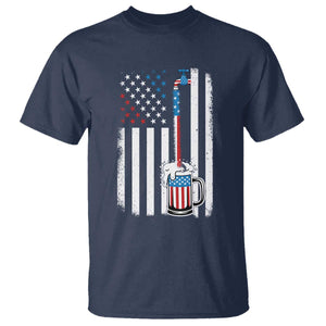 Funny Pouring Beer American Flag 4th Of July Craft Brewery T Shirt TS11 Navy Print Your Wear