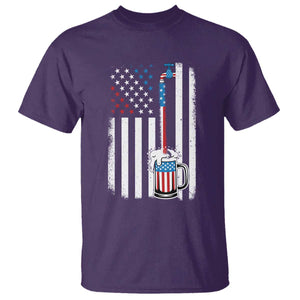 Funny Pouring Beer American Flag 4th Of July Craft Brewery T Shirt TS11 Purple Print Your Wear