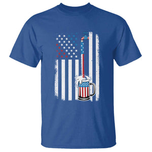 Funny Pouring Beer American Flag 4th Of July Craft Brewery T Shirt TS11 Royal Blue Print Your Wear