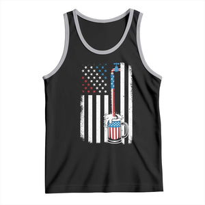 Funny Pouring Beer American Flag 4th Of July Craft Brewery Tank Top TS11 Black Athletic Heather Print Your Wear