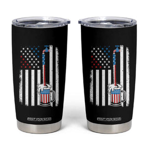 Funny Pouring Beer American Flag 4th Of July Craft Brewery Tumbler Cup TS11 Black Print Your Wear