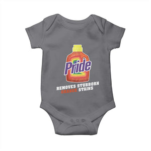 Funny Pride Removes Stubborn Orange Stains Baby Onesie Pride Month LGBTQ TS11 Charcoal Print Your Wear