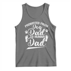 Funny Promoted From Dog Dad To Human Dad Tank Top New Father Paw Father's Day TS11 Black Heather Print Your Wear