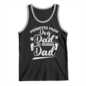 Funny Promoted From Dog Dad To Human Dad Tank Top New Father Paw Father's Day TS11 Black Athletic Heather Print Your Wear