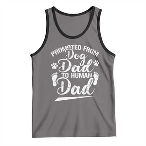 Funny Promoted From Dog Dad To Human Dad Tank Top New Father Paw Father's Day TS11 Deep Heather Black Print Your Wear