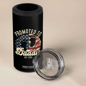 Funny Promoted To Daddy 2025 4 in 1 Can Cooler Tumbler Newborn Vintage American Flag TS11 Print Your Wear