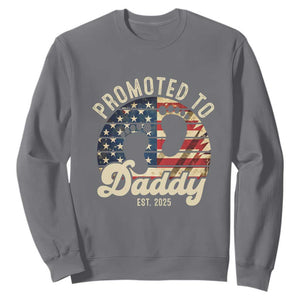 Funny Promoted To Daddy 2025 Sweatshirt Newborn Vintage American Flag TS11 Charcoal Print Your Wear