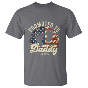 Funny Promoted To Daddy 2025 T Shirt Newborn Vintage American Flag TS11 Charcoal Print Your Wear