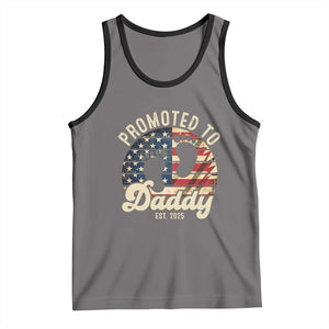 Funny Promoted To Daddy 2025 Tank Top Newborn Vintage American Flag TS11 Deep Heather Black Print Your Wear