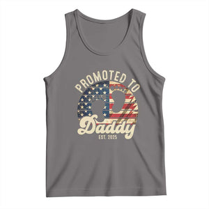 Funny Promoted To Daddy 2025 Tank Top Newborn Vintage American Flag TS11 Deep Heather Print Your Wear
