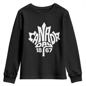 Funny Proud Canadian Canada Day 1867 Youth Sweatshirt Vintage Maple Leaf TS11 Black Print Your Wear