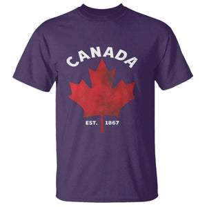 Funny Proud Canadian Canada EST 1867 T Shirt Vintage Maple Leaf TS11 Purple Print Your Wear