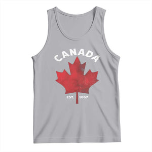 Funny Proud Canadian Canada EST 1867 Tank Top Vintage Maple Leaf TS11 Athletic Heather Print Your Wear