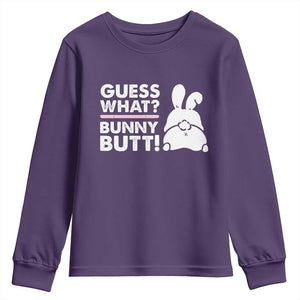 Funny Rabbit Guess What Bunny Butt Youth Sweatshirt TS11 Purple Print Your Wear