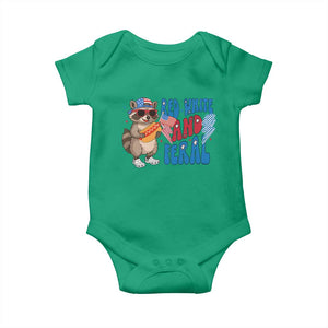 Funny Raccoon 4th of July Baby Onesie Red White and Feral Patriotic TS10 Irish Green Print Your Wear