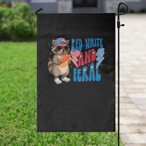 Funny Raccoon 4th of July Garden Flag Red White and Feral Patriotic TS10 Print Your Wear