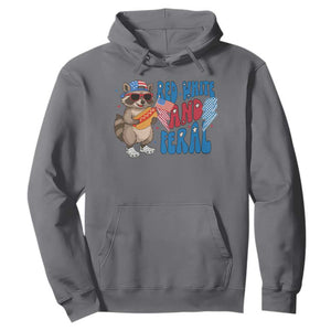 Funny Raccoon 4th of July Hoodie Red White and Feral Patriotic TS10 Charcoal Print Your Wear