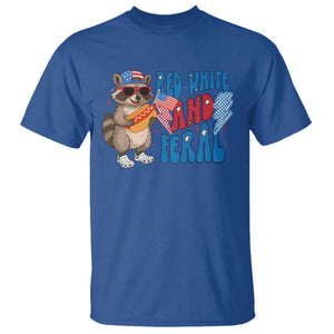 Funny Raccoon 4th of July T Shirt Red White and Feral Patriotic TS10 Royal Blue Print Your Wear