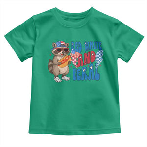 Funny Raccoon 4th of July Toddler T Shirt Red White and Feral Patriotic TS10 Irish Green Print Your Wear