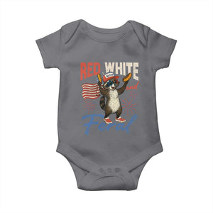 Funny Raccoon July 4th Baby Onesie Red White and Feral Patriotic Trash Panda TS10 Charcoal Print Your Wear