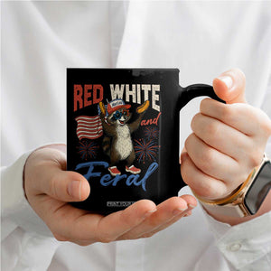 Funny Raccoon July 4th Coffee Mug Red White and Feral Patriotic Trash Panda TS10 Print Your Wear