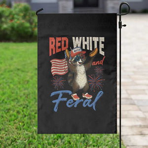Funny Raccoon July 4th Garden Flag Red White and Feral Patriotic Trash Panda TS10 Print Your Wear