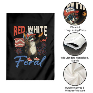 Funny Raccoon July 4th Garden Flag Red White and Feral Patriotic Trash Panda TS10 Print Your Wear