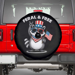 Funny Raccoon July 4th Spare Tire Cover Patriotic Trash Panda Feral But Free TS10 Black Print Your Wear