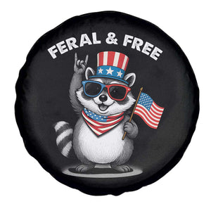 Funny Raccoon July 4th Spare Tire Cover Patriotic Trash Panda Feral But Free TS10 Print Your Wear