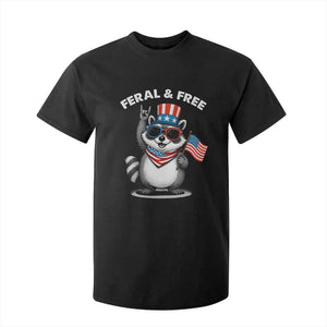 Funny Raccoon July 4th T Shirt For Kid Patriotic Trash Panda Feral But Free TS10 Black Print Your Wear
