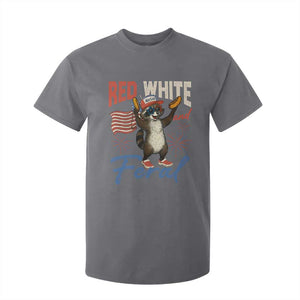 Funny Raccoon July 4th T Shirt For Kid Red White and Feral Patriotic Trash Panda TS10 Charcoal Print Your Wear