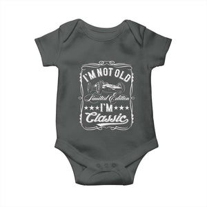 Funny Racing Formula Car I Am Not Old I Am Classic Baby Onesie Fathers Day TS11 Dark Heather Print Your Wear