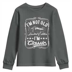 Funny Racing Formula Car I Am Not Old I Am Classic Youth Sweatshirt Fathers Day TS11 Dark Heather Print Your Wear