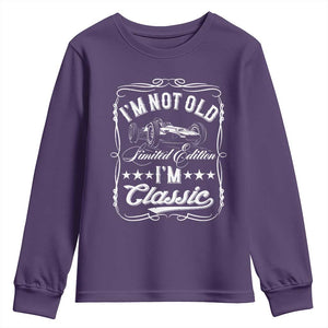 Funny Racing Formula Car I Am Not Old I Am Classic Youth Sweatshirt Fathers Day TS11 Purple Print Your Wear