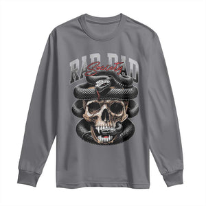 Funny Rad Dad Society Long Sleeve Shirt Dad Life Skull Snake Fathers Day TS11 Charcoal Print Your Wear