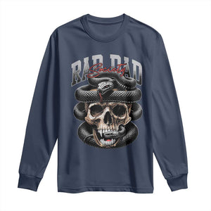 Funny Rad Dad Society Long Sleeve Shirt Dad Life Skull Snake Fathers Day TS11 Navy Print Your Wear