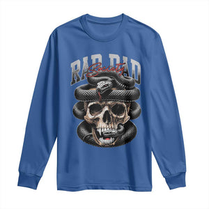 Funny Rad Dad Society Long Sleeve Shirt Dad Life Skull Snake Fathers Day TS11 Royal Blue Print Your Wear