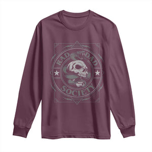 Funny Rad Dad Society Long Sleeve Shirt Vintage Skull Snake Fathers Day TS11 Maroon Print Your Wear