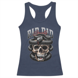 Funny Rad Dad Society Racerback Tank Top Dad Life Skull Snake Fathers Day TS11 Navy Print Your Wear