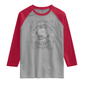 Funny Rad Dad Society Raglan Shirt Vintage Skull Snake Fathers Day TS11 Sport Gray Red Print Your Wear
